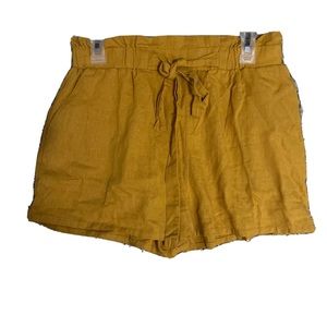 Papaya Womens Yellow  Viscose Bermuda Shorts Size M Trousers Waist